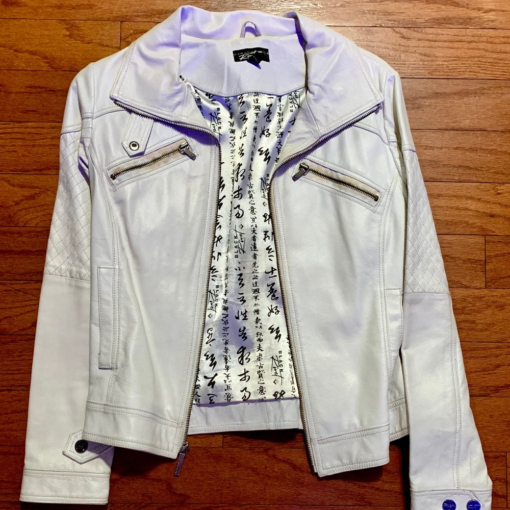 White Leather Motorcycle Jacket